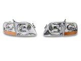 Raxiom G2 Euro Headlights with Parking Lights; Chrome Housing; Clear Lens (97-03 F-150)