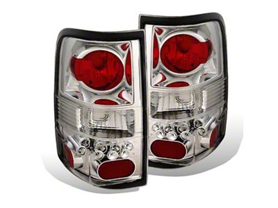 Raxiom Axial Series Euro Style Tail Lights; Chrome Housing; Clear Lens (04-08 F-150 Styleside)