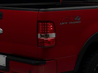 Raxiom LED Tail Lights; Chrome Housing; Red/Clear Lens (04-08 F-150 Styleside)