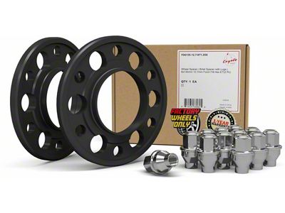 1/2-Inch Billet Aluminum 6-Lug Wheel Spacers and 7/8-Inch ET Acorn Chrome Lug Nut Kit (15-25 F-150)