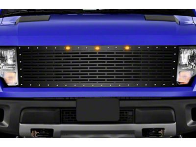 1-Piece Steel Upper Replacement Grille; Bricks (10-14 F-150 Raptor)