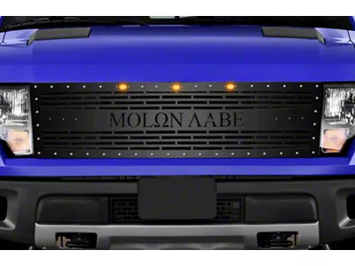 1-Piece Steel Upper Replacement Grille; Molon Labe Bricks (10-14 F-150 Raptor)