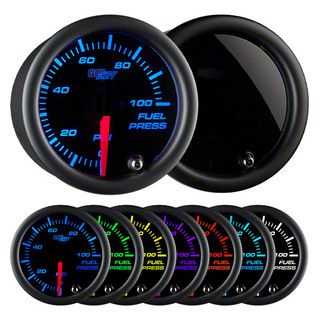 100 PSI Fuel Pressure Gauge; Tinted 7 Color (Universal; Some Adaptation May Be Required)