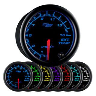 1500-Degree Exhaust Gas Temperature Gauge; Black 7 Color (Universal; Some Adaptation May Be Required)
