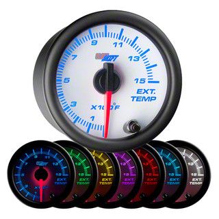 1500-Degree Exhaust Gas Temperature Gauge; White 7 Color (Universal; Some Adaptation May Be Required)
