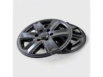 17-Inch Chrome Delete Wheel Skins; Gloss Black (21-25 F-150 XLT)