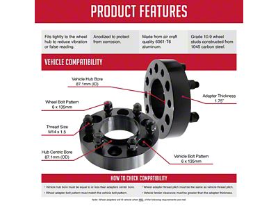 1.75-Inch Billet Aluminum Hubcentric 6-Lug Wheel Spacers (15-25 F-150)