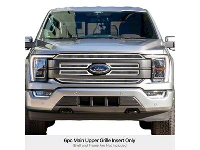 1.80mm Wire Mesh Upper Overlay Grilles; Polished (21-23 F-150 Lariat)