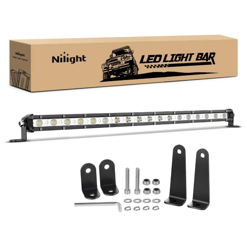 Nilight 20-Inch LED Light Bar – Spot Flood Combo, White, For Truck Or Marine Use