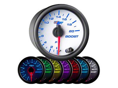 GlowShift 7 Color Black Series BAR Boost / Vacuum Gauge - AutoCity Imports