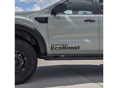 24-Inch Powered By EcoBoost Side Decals; Gloss Black (Universal; Some Adaptation May Be Required)