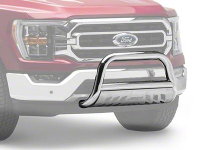 3-Inch Bull Bar with Skid Plate; Stainless Steel (04-24 F-150, Excluding EcoBoost, Powerstroke & Raptor)