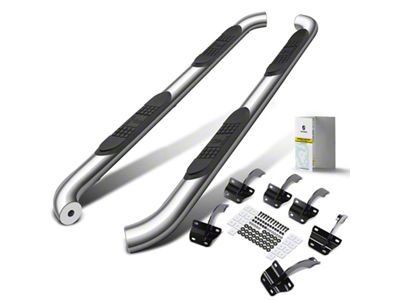 3-Inch Round Side Step Bars; Chrome (15-25 F-150 SuperCrew)