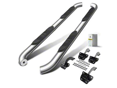 3-Inch Round Side Step Bars; Chrome (15-25 F-150 SuperCab)