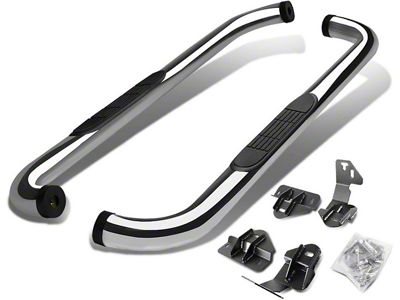 3-Inch Round Side Step Bars; Stainless Steel (09-14 F-150 Regular Cab)