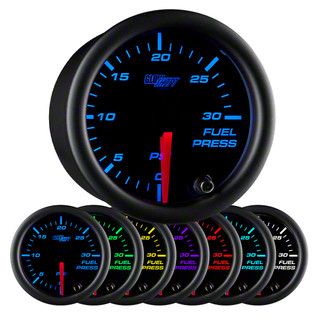 30 PSI Fuel Pressure Gauge; Tinted 7 Color (Universal; Some Adaptation May Be Required)