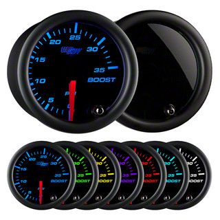 35 PSI Boost Gauge; Tinted 7 Color (Universal; Some Adaptation May Be Required)