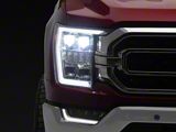 3D LED DRL Projector Headlights; Chrome Housing; Clear Lens (21-23 F-150 w/ Factory Halogen Headlights)