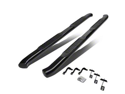 4-Inch Oval Side Step Bars; Black (15-25 F-150 SuperCrew)