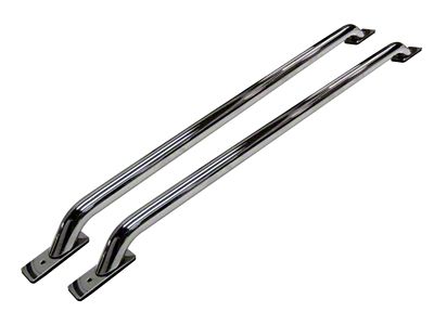 41-Inch Truck Bed Rails with Base Plates; Chrome (Universal; Some Adaptation May Be Required)