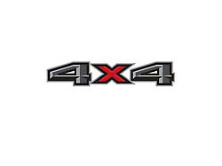 4x4 Decal; Black/Red/Gray (15-25 F-150)