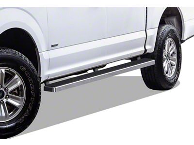 5-Inch iStep SS Running Boards; Hairline Silver (15-24 F-150 SuperCrew)