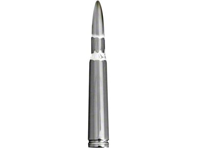 50 Cal Bullet Antenna; 5-Inch; Chrome (Universal; Some Adaptation May Be Required)