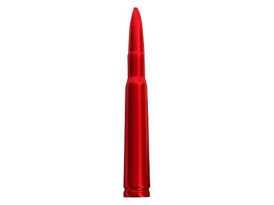 50 Cal Bullet Antenna; 5-Inch; Red (Universal; Some Adaptation May Be Required)