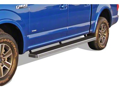 6-Inch iStep SS Running Boards; Hairline Silver (15-25 F-150 SuperCrew)