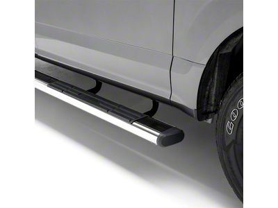 6-Inch Oval Side Step Bars; Polished Stainless (15-25 F-150 SuperCrew)