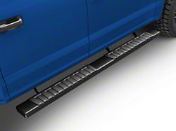 6-Inch Wide Flat Running Boards; Black (15-25 F-150 SuperCrew)