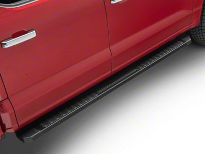 6-Inch Wide Flat Running Boards; Black (21-25 F-150 SuperCrew)