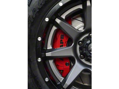 6-Piston Front Big Brake Kit with 16-Inch Slotted Rotors; Red Calipers (15-20 F-150)