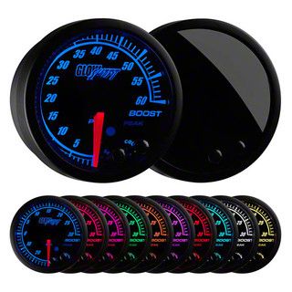 60 PSI Boost Gauge; Elite 10 Color (Universal; Some Adaptation May Be Required)