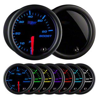 60 PSI Boost Gauge; Tinted 7 Color (Universal; Some Adaptation May Be Required)