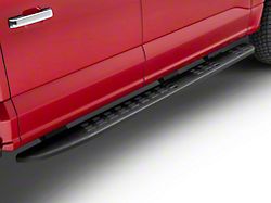 7.25-Inch Wide Flat Running Boards; Textured Black (15-24 F-150 SuperCrew)