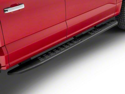 7.25-Inch Wide Flat Running Boards; Textured Black (15-25 F-150 SuperCrew)