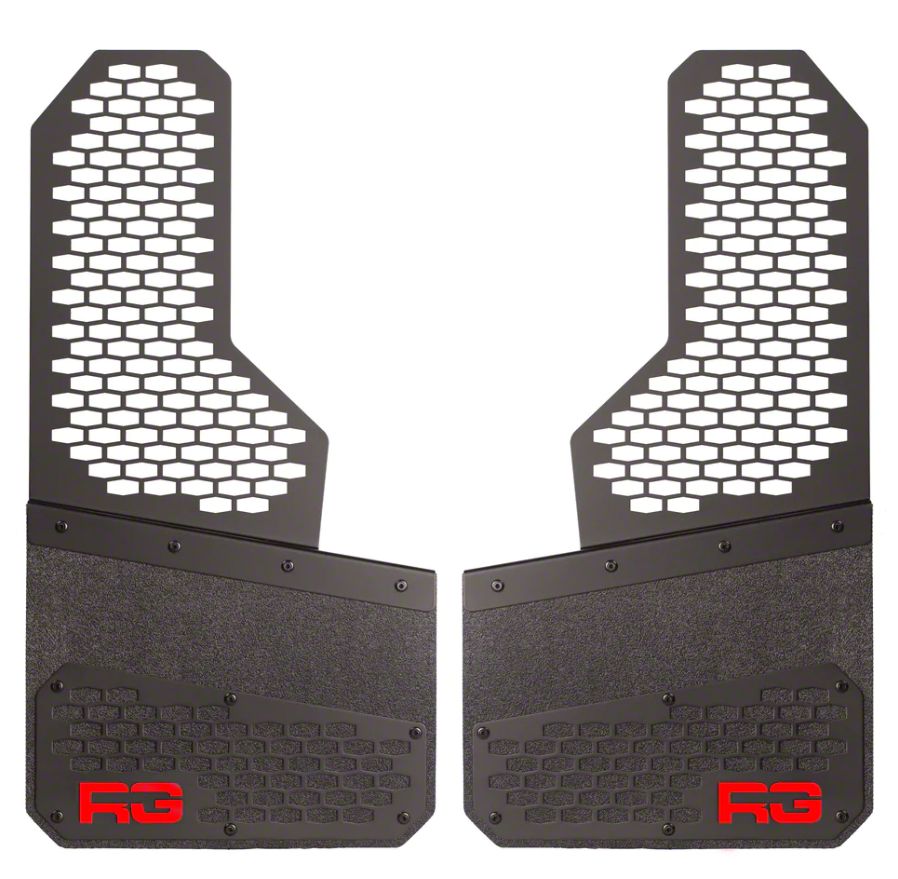 F-150 8-Inch Rek Mesh Offset Mud Flaps; Front or Rear; Red 