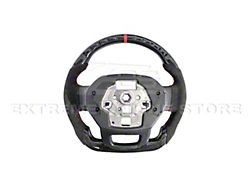 Alcantara Steering Wheel without Button Covers; Carbon Fiber with Red Stripe (21-26 F-150 w/o Heated Steering Wheel, Excluding Raptor)