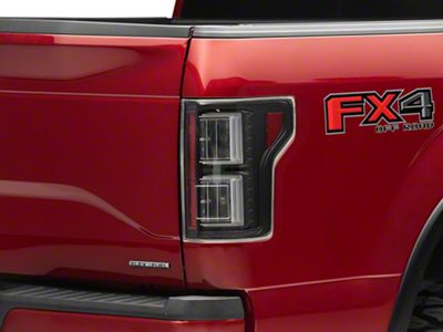 Light Bar LED Tail Lights; All Black Housing; Clear Lens (15-17 F-150 w/ Factory Halogen Non-BLIS Tail Lights)