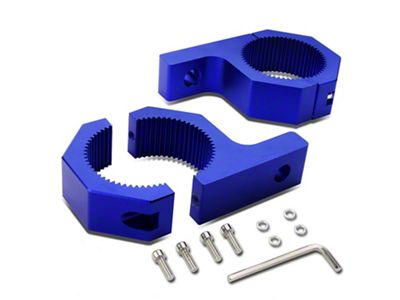 Aluminum Fog Light Brackets; Blue (Universal; Some Adaptation May Be Required)