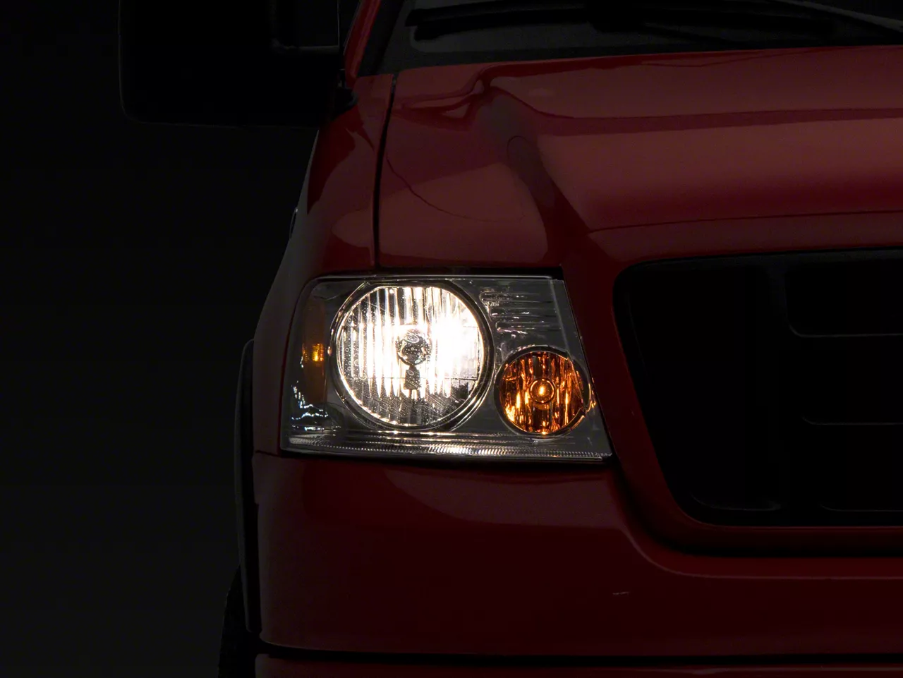 Amber Crystal Headlights; Chrome Housing; Clear Lens (04-08 F-150)
