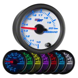 Analog Wideband Air/Fuel Ratio Gauge; White 7 Color (Universal; Some Adaptation May Be Required)