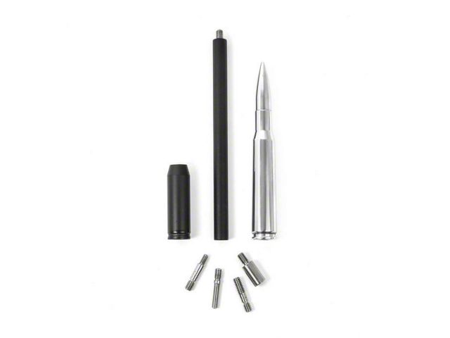 50 Caliber Billet Aluminum Antenna with 6.50-Inch Mast; Polished (Universal; Some Adaptation May Be Required)