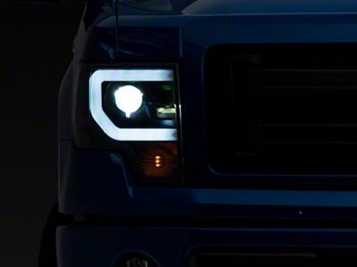 APEX Series Light Bar Projector Headlights; Black Housing; Clear Lens (09-14 F-150 w/ Factory Halogen Headlights)