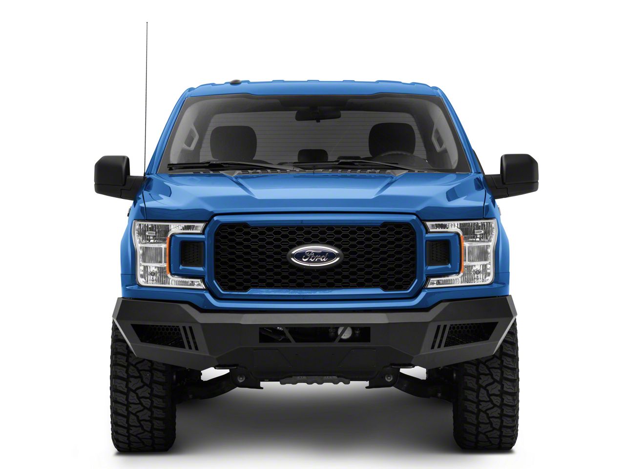 thumbnail image 2 of GEARZAAR Chrome Steel Front Bumper Face Bar For 2018-2020 Ford F-150 With Fog Light Cutouts (Split Style) 2 of 6