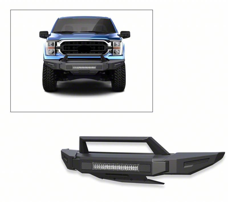 F150 Armour II Heavy Duty Front Bumper with 20Inch LED Light Bar (2123 F150, Excluding