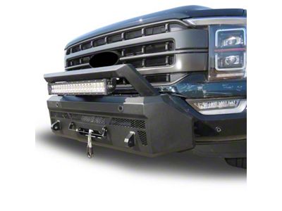 Armour III Heavy Duty Winch Front Bumper with 20-Inch LED Light Bar and 12K Synthetic Rope Winch (15-17 F-150, Excluding Raptor)