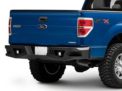 Armour Rear Bumper with LED Lights; Black (06-14 F-150)