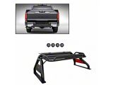 Atlas Roll Bar with 5.30-Inch Black Round Flood LED Lights; Black (00-26 F-150 Styleside)